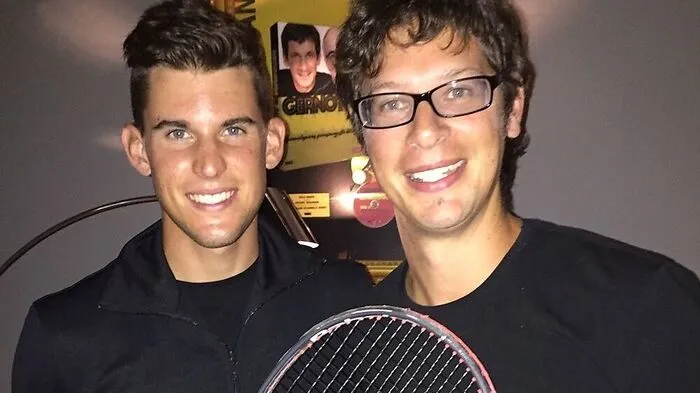 Kabarettist Christian Schwab (rechts) mit Österreichs Tennis-Ass Dominic Thiem