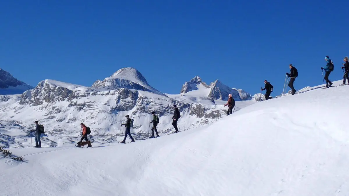 Bei herrlichem Wetter waren die Schüler unterwegs in der winterlichen Bergwelt rund um den Krippenstein