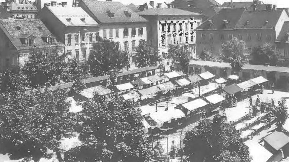 Der Benediktinermarkt in seiner Ursprungsform im Jahr 1948
