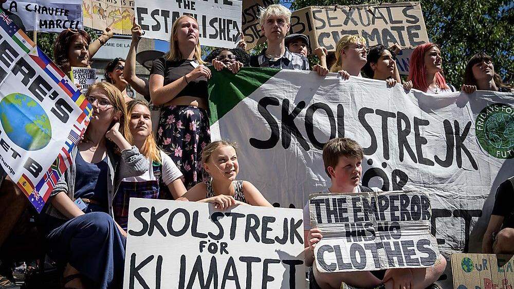 Demonstration beim Treffen der Klimaaktivisten in der Schweiz