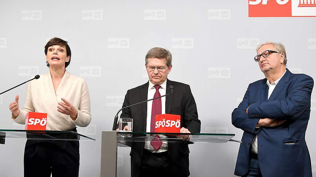 Rendi-Wagner, Christian Deutsch, Christoph Matznetter heute bei der Pressekonferenz