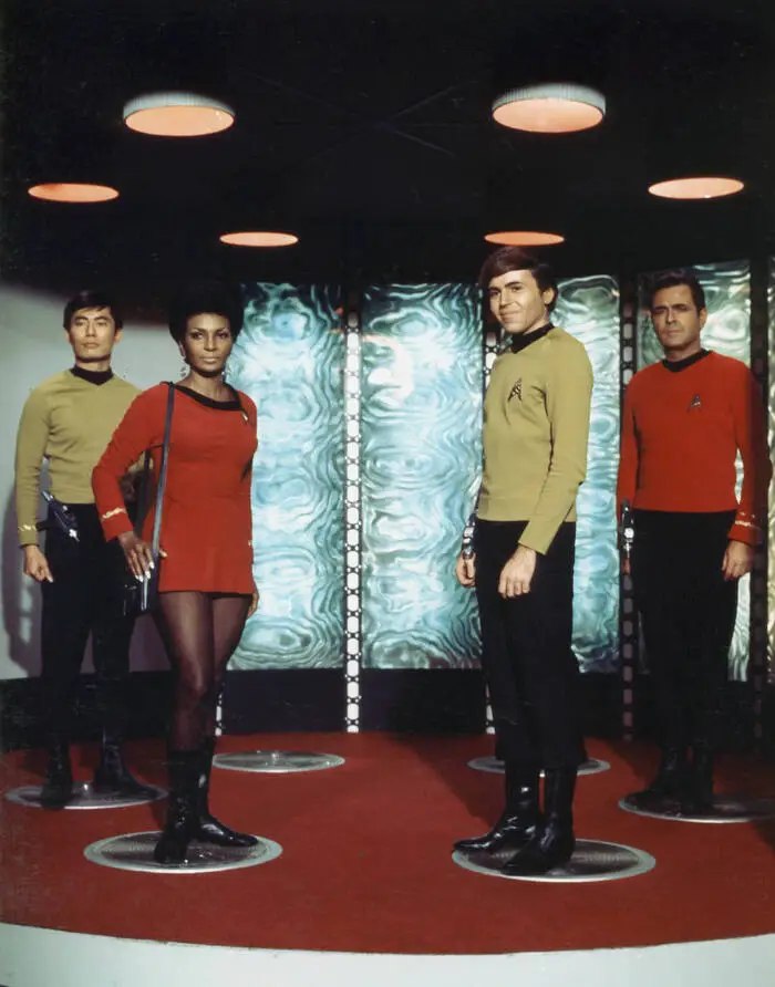 George Takei, Nichelle Nichols, Walter Koenig & James Doohan im Transporterraum: Hier wurde gebeamt