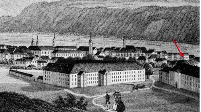 Militärwaisenhaus und Feintuchfabrik Kupferstich etwa 1770