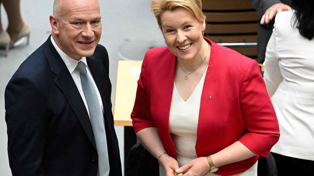 Bei der Präsentation ihres Koalitionsabkommens lachten Kai Wegner (CDU) und Franziska Giffey (SPD) noch