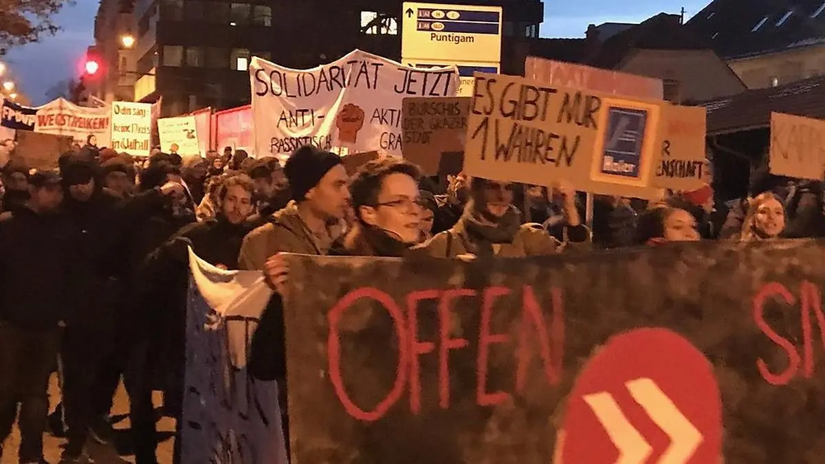 Demo gegen den Akademikerball