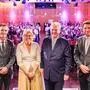Der Vorstand der BKS Bank – Clemens Bousquet, Renata Maurer Nikolić, Nikolaus Juhász und Dietmar Böckmann, v. l. n . r. – feierte mit langjährigen Wegbegleitern im Casineum Velden