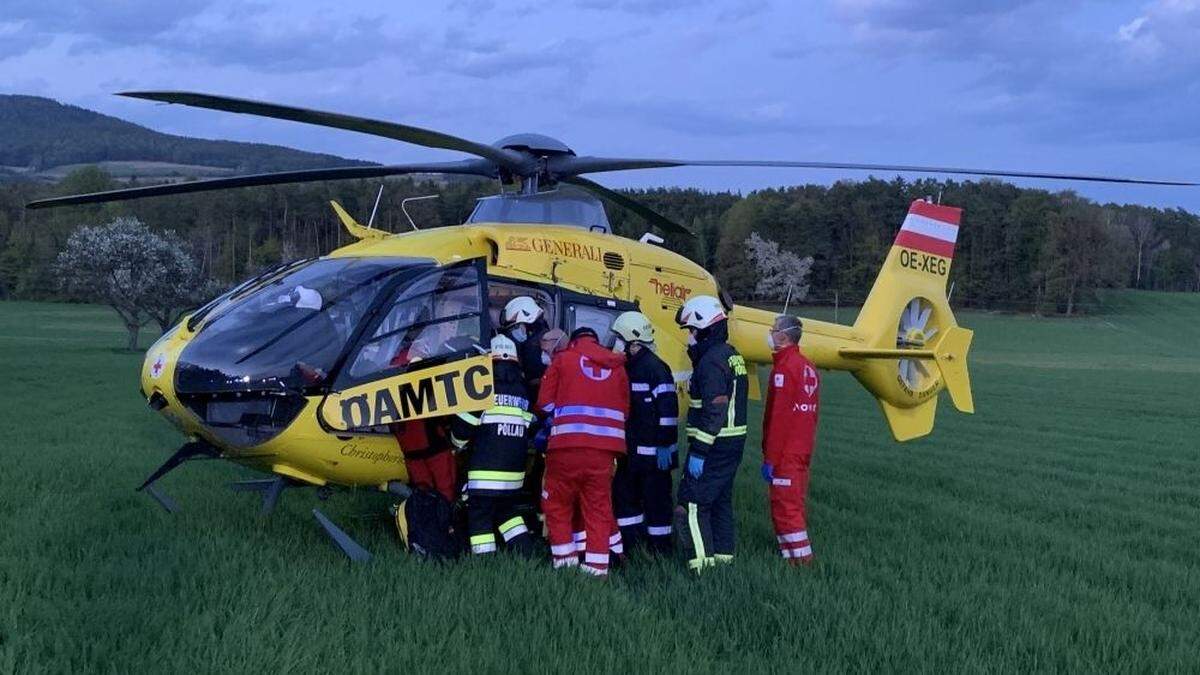 Hubschraubereinsatz in Pöllau: Ein Motorradfahrer hatte sich schwer verletzt