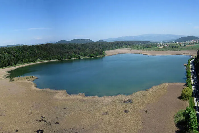 Schwach mesotroph: Der Gösselsdorfer See ist stark verlandet, er ist bisher von einem Quadratkilometer auf 32 Hektar Wasserfläche geschrumpft. Temperatur: 23 Grad (Stand 12. August).Tiefe: 3 Meter.Fläche: 320.000 Quadratmeter.