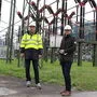 Ranninger und Schuh bei der Besichtigung des Umspannwerks