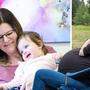 Verena Geier mit Tochter Sophie und vor der Lebertransplantation 