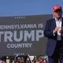 Republican presidential candidate former President Donald Trump arrives for a campaign rally, Saturday, July 13, 2024, in Butler, Pa. (AP Photo/Evan Vucci)