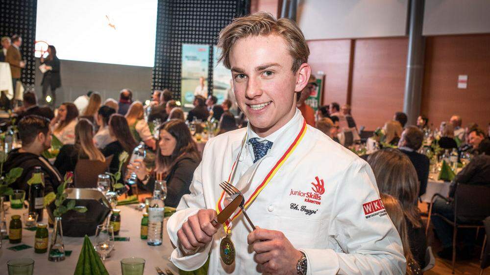 Gold für den 19-jährigen Koch- Lehrling Christoph Guggi vom Mountain Resort Feuerberg auf der Gerlitzen