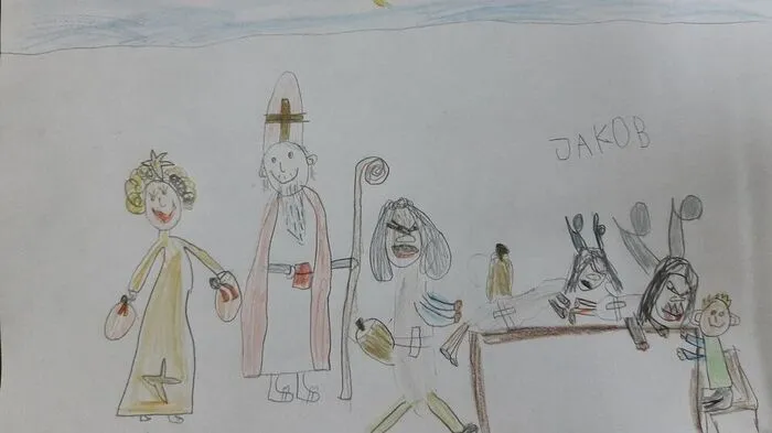 Das erste Türchen am Adventkalender wird heute geöffnet. Krampusveranstaltungen in Arenen können zwar auch heuer nicht stattfinden. Bei Jakob Steiner (5) aus Oberlienz aber schon – zumindest auf einem Blatt Papier. Er hat die Oberlienzer Krampusse mit Nikolo und Engele beim „Tischziachn“ gemalt.