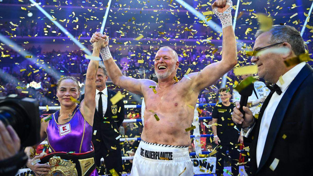 Stefan Raab stieg Samstagabend gegen Regina Halmich in den Ring