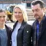 Miriam Stein mit Autorin Claudia Rossbacher und Hary Prinz am Filmset