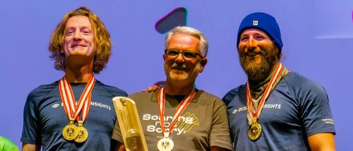 In Hallein  wurden die strahlenden Sieger Alexander Robé, Michael Sommerauer und Werner Luidolt gekrönt