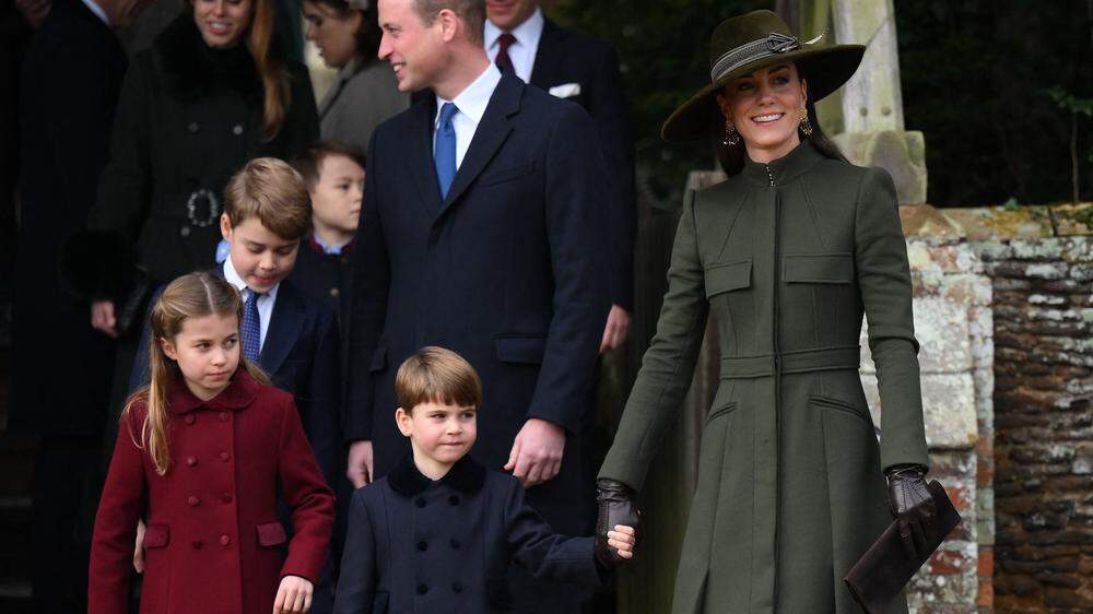 William mit Ehefrau Kate und den gemeinsamen Kindern George, Charlotte und Louis