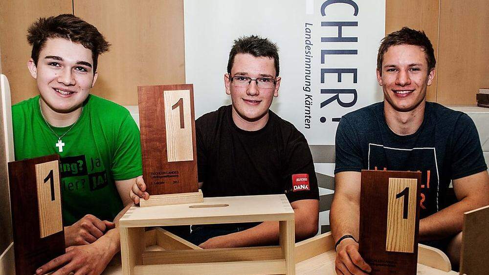 Die Tischlerei Sieger: Matthias Guggenberger, Dominik Lerchbaumer, Michael Mostögl (von links)