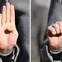 Blick auf Hände: Zuerst wird der Daumen in die Mitte der Handfläche gelegt, dann werden die anderen vier Finger darüber geschlossen, um eine Faust zu bilden