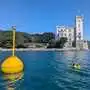   | Miramare vom Meer vor Grignano aus gesehen