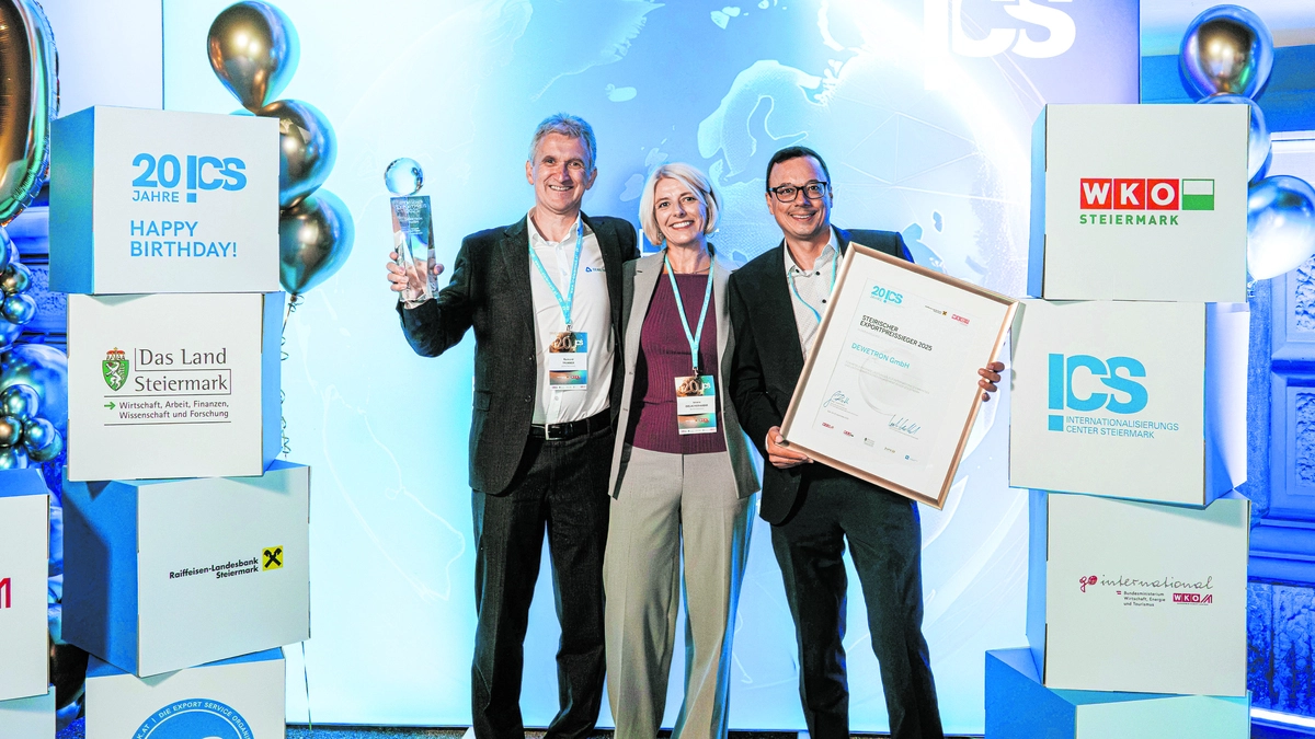 Der Steirische Exportpreis in der Kategorie „Mittleres Unternehmen“ ging an DEWETRON.