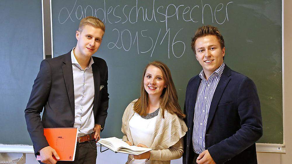 Peter Kollnitzer, Lara Santer und Raimund Freithofnig (von links) haben viele Ideen für die Schulen Kärntens 