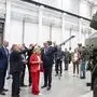 Ministerin Klaudia Tanner mit Amtskollegen Martin Pfister und Rheinmetall-Air-Defence-CEO Oliver Dürr beim Werksbesuch in Zürich