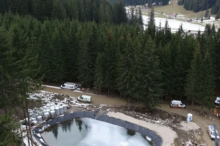 Auch ein See für die Beschneiung ist angelegt.