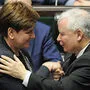 Polens Permierministerin Beata Szydlo und der Mastermind ihrer Partei, Jaroslaw Kaczinsky