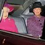 FILE - Britain's Queen Elizabeth II, left, and her then lady in waiting, Lady Susan Hussey arriving at St Mary Magdalene Church, on the royal estate at Sandringham in Norfolk, England, Jan. 23, 2011. An honorary member of the Buckingham Palace household has resigned Wednesday, Nov. 30, 2022 after repeatedly asking a Black woman who runs a charity for survivors of domestic abuse what country she “really came from.’’ The conversation was detailed on Twitter by Ngozi Fulani, chief executive of Sistah Space, an east London refuge that provides specialist support for women of African and Caribbean heritage. (Chris Radburn/PA via AP, file)