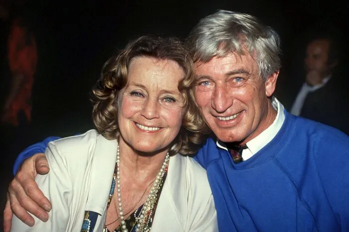 Rauch mit seiner Filmpartnerin Maria Schell aus der Serie "Eine glückliche Familie".