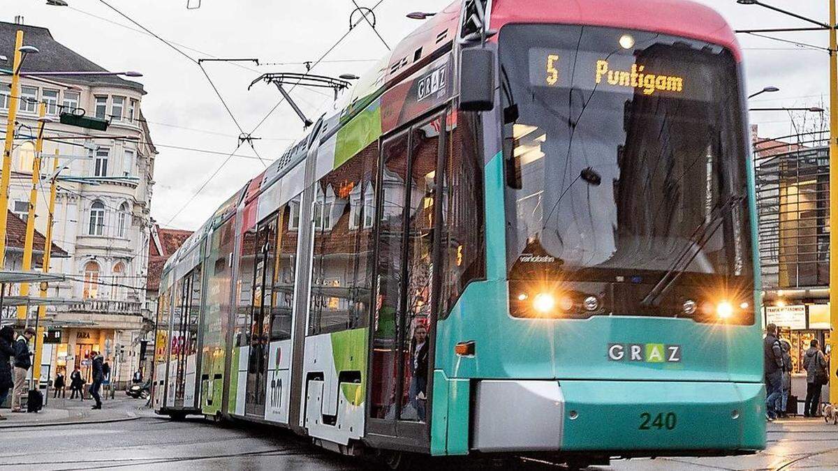 Die Straßenbahnlinie 5 fährt heute ab 9.30 Uhr nicht vom Jakominiplatz nach Puntigam. Ein Ersatzbus wird eingerichtet