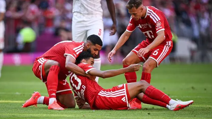 Im Testspiel der Bayern gegen Leipzig sorgte Jamal Musiala für einen Schreckmoment