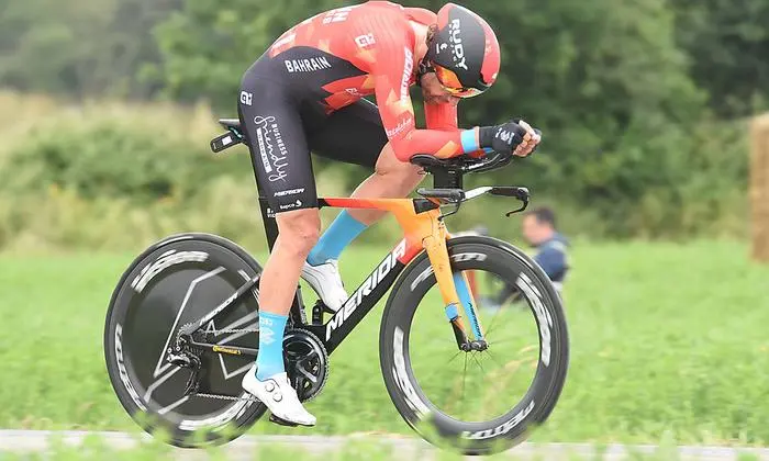 5. Etappe: Change - Laval. Marco Haller auf seine Merida-Zeitfahrmaschine