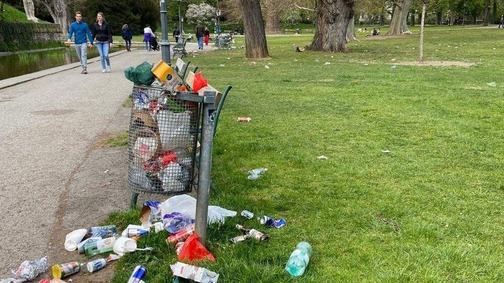 Abfallberge im Stadtpark