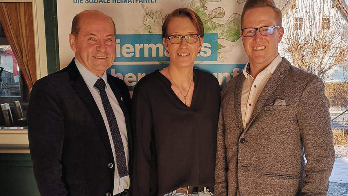 Landtagsabgeordneter Erich Hafner, Stadtparteiobfrau Rebekka Wailand, Vizebürgermeister Patrick Derler