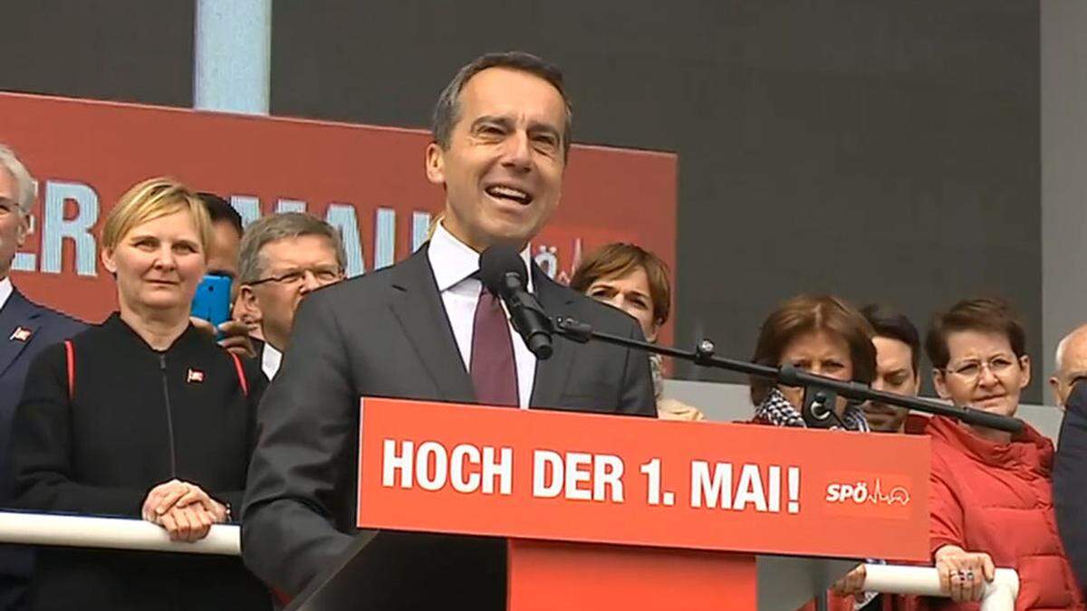 Christian Kern bei seiner Rede in Wien 