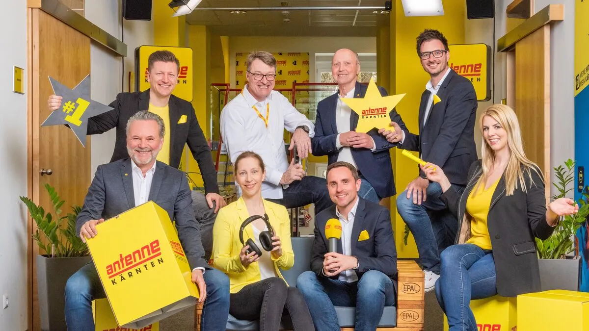 Das Führungsteam von Antenne Kärnten feiert am Freitag und Samstag mit Kollegen und Hörern