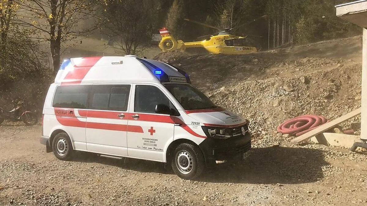 Einsatz nach dem Unfall am Salzstiegl