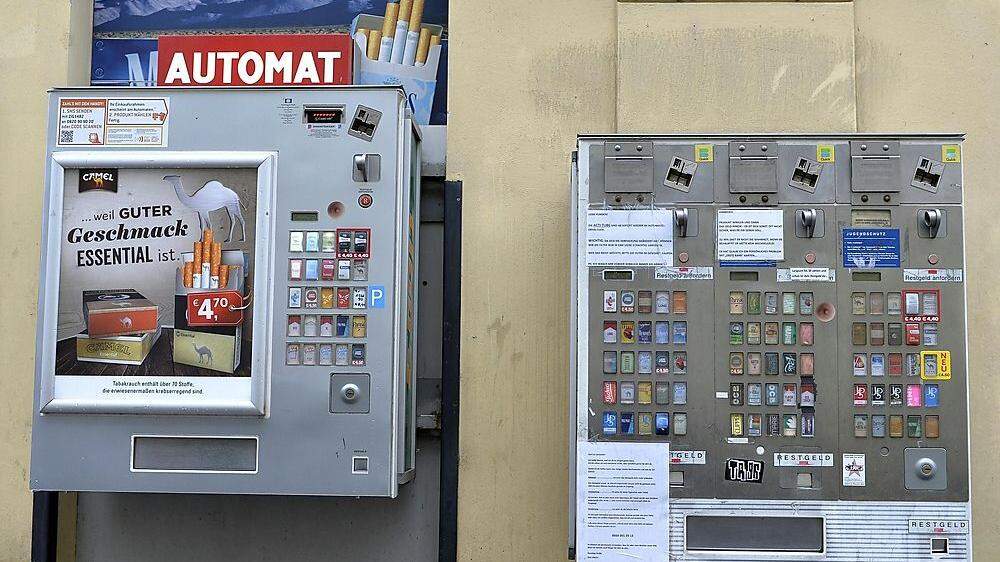 Zigarettenautomaten, ohne Schock und Ekel.