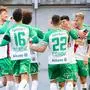 KLAGENFURT,AUSTRIA,13.MAR.22 - SOCCER - ADMIRAL Bundesliga, championship group, SK Austria Klagenfurt vs SK Rapid Wien. Image shows the rejoicing of Rapid.
Photo: GEPA pictures/ Daniel Goetzhaber