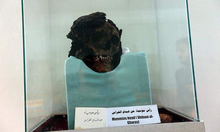Kopf einer Mumie in Sanaa