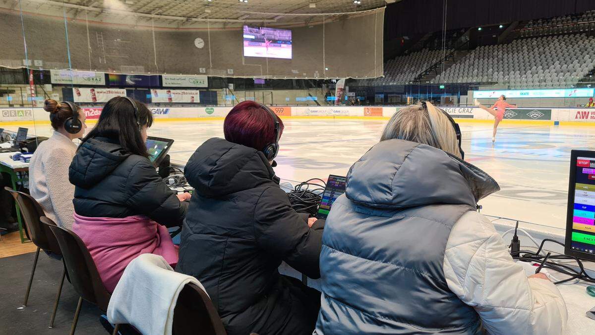 Ein Blick hinter die Kulissen des Bewertungsprozesses bei einem internationalen Eiskunstlauf-Bewerb