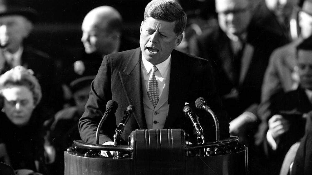 John F. Kennedy bei seiner Angelobung 1961