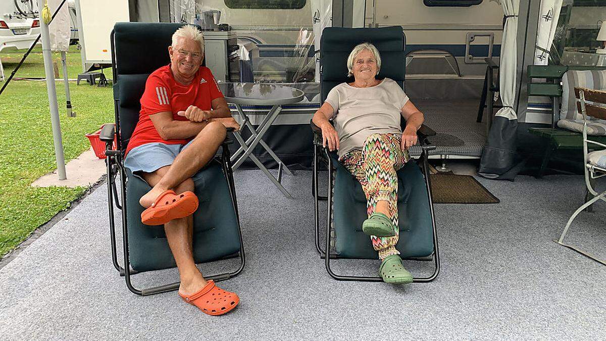 Renate Rein und Acki Trittschack sind Dauer-Camper am See, sie fühlen sich in Klagenfurt wie zu Hause