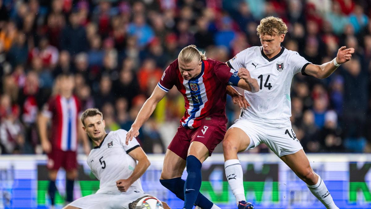 Stefan Posch und Leopold Querfeld gegen Erling Haaland