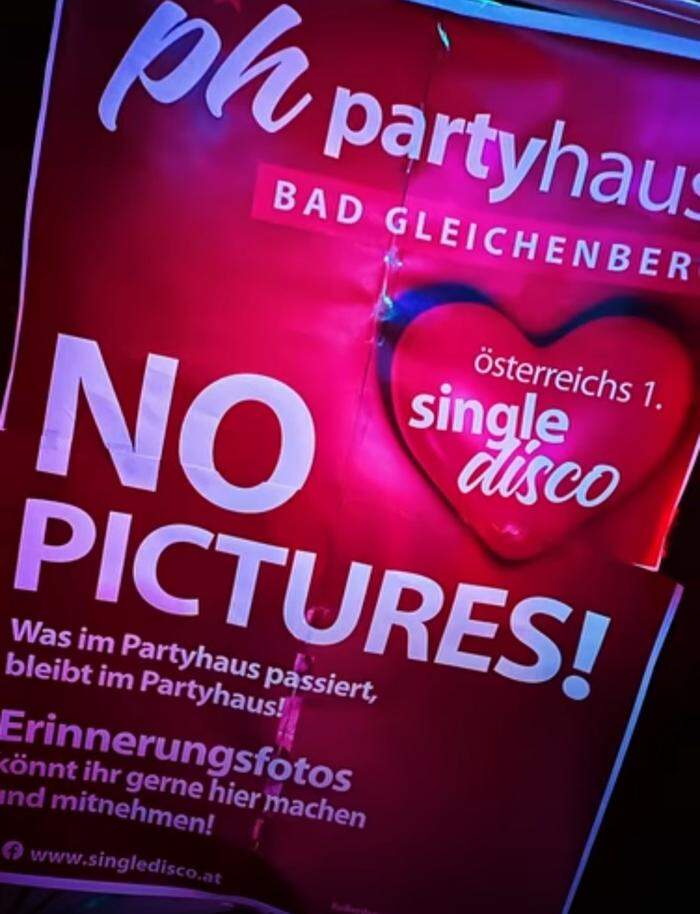 Fotografen waren bei der Single Disco keine erlaubt. Dafür gab es eine Fotobox