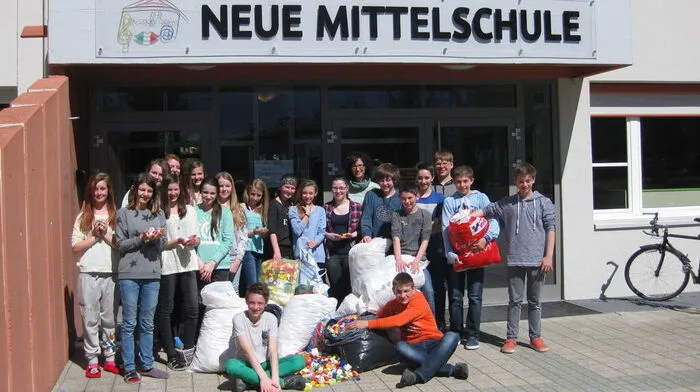 Die fleißigen Sammler der Neuen Mittelschule in Nussdorf-Debant