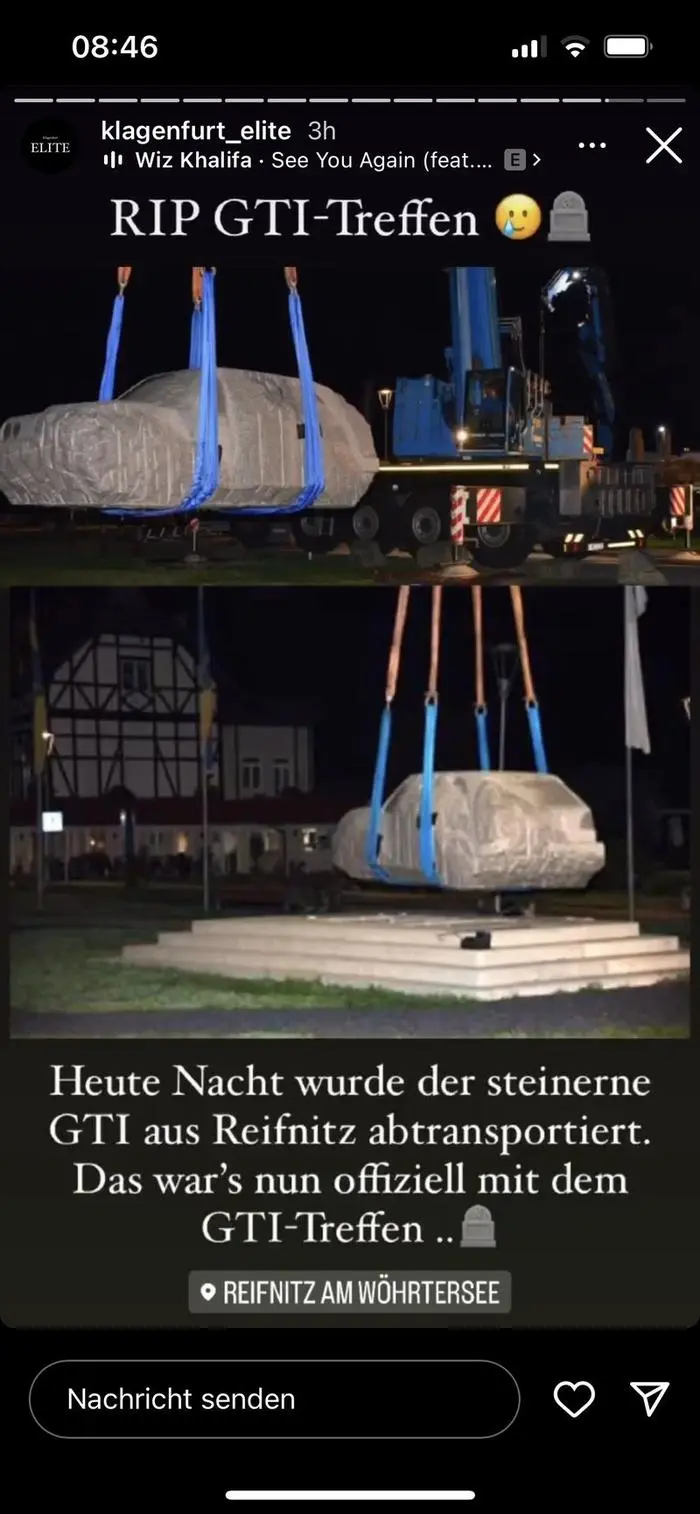In der Nacht auf Samstag soll der GTI entfernt worden sein