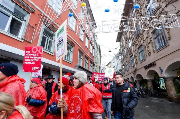 Demo Handel, Gpa, Graz am 09. Dezember 2023, Foto: Stefan Pajman